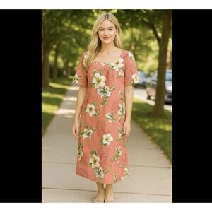 Vintage Aloha Dress Muumuu 3XL Made in Hawaii USA Floral Tropical